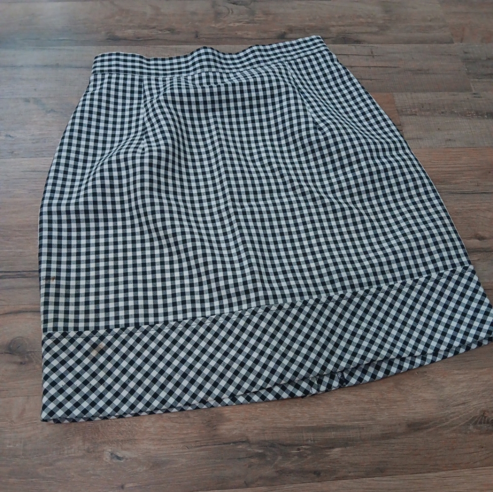 90s Y2k Black and White Checkered Skirt